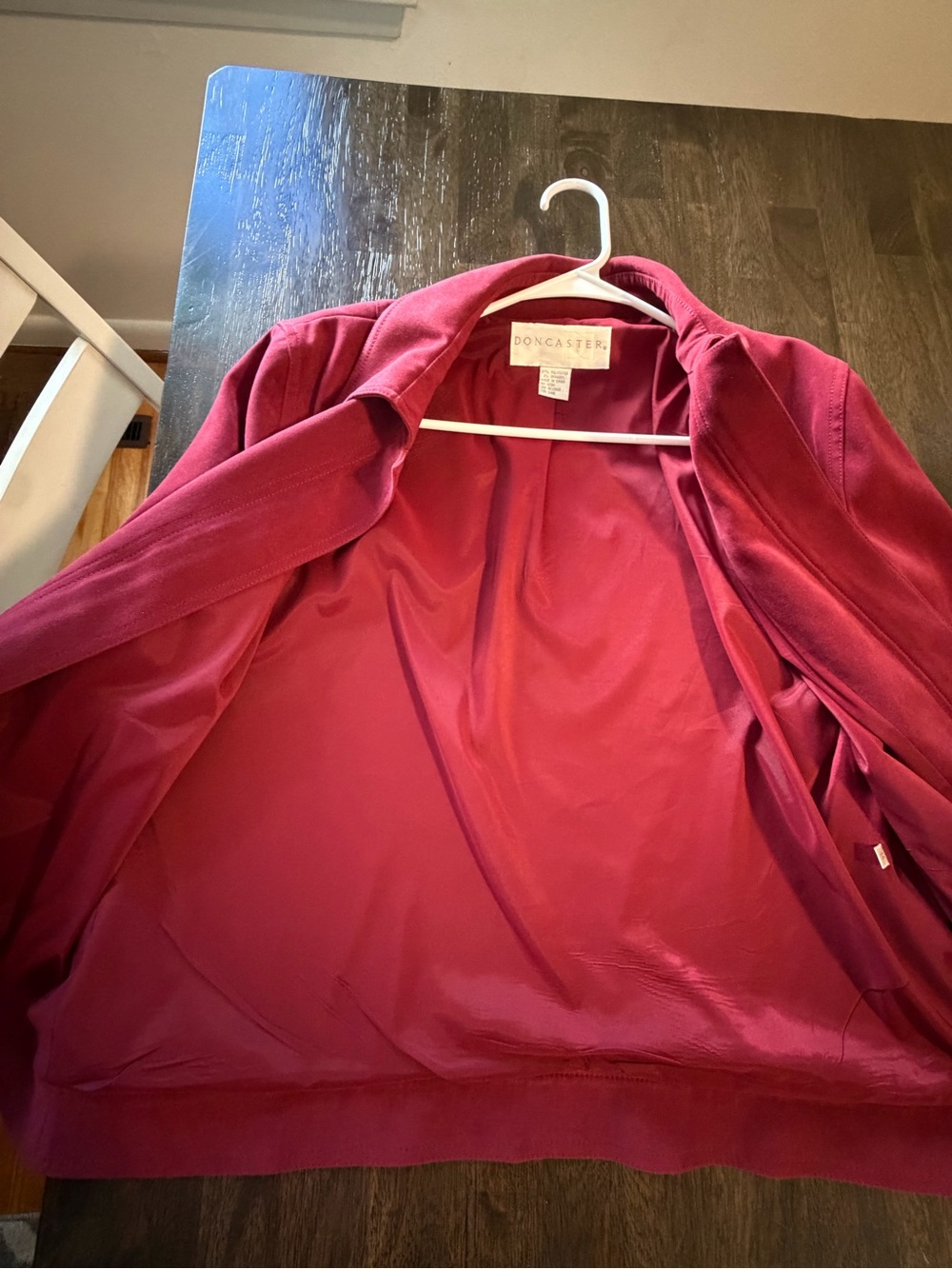 Doncaster Raspberry Red Zip-Front Utility Jacket - Picture 2 of 12